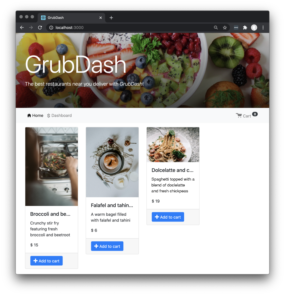 Screenshot of Grub Dash