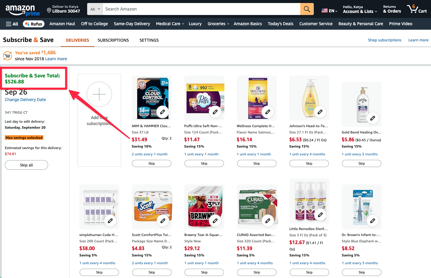 Screenshot of Amazon Extension